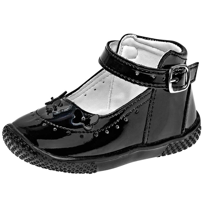 Chaparrin Zapatitos para beb&eacute; ni&ntilde;a negro charol image number null