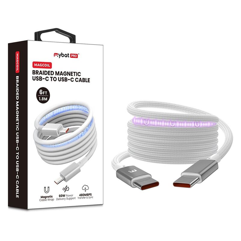 Cable Datos Mybat Blanco Rebobinado Magn&eacute;tico U... image number null