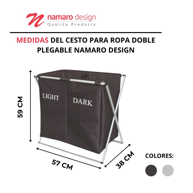 Cesto Para Ropa Doble Plegable Namaro Design image number null