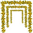 Guirnalda Artificial De Girasoles Uieke, 2,3 M, Paquete De 3 Con Hojas