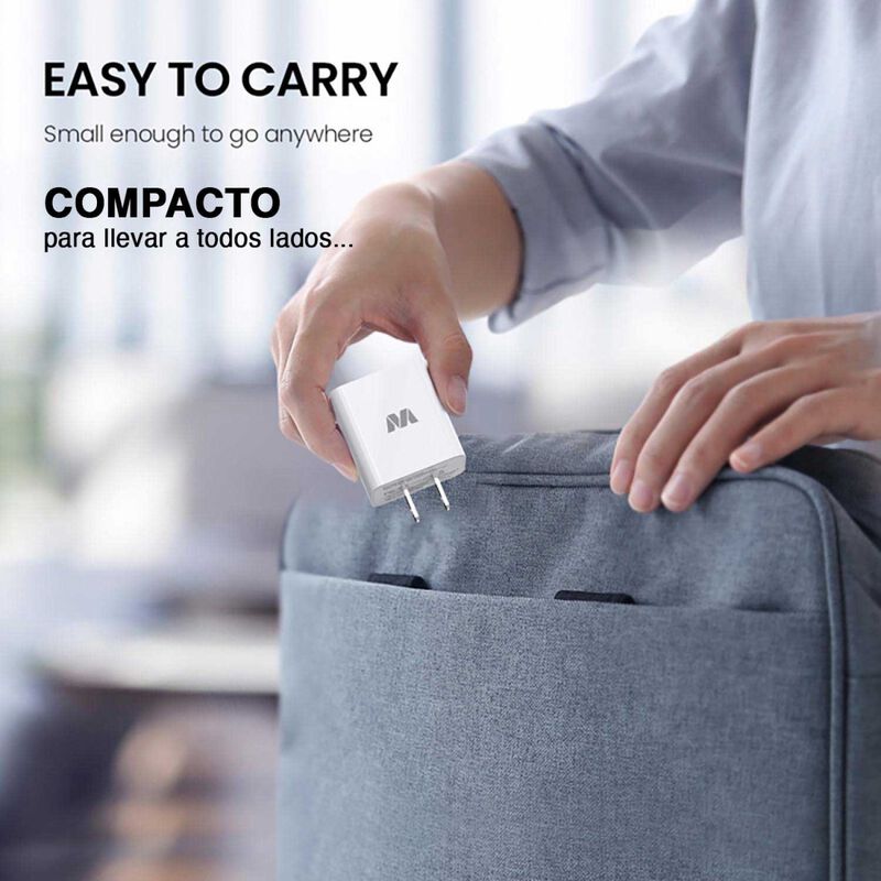 Cargador Ac Mybat 22w Dual Usb-c Usb-a Universa... image number null