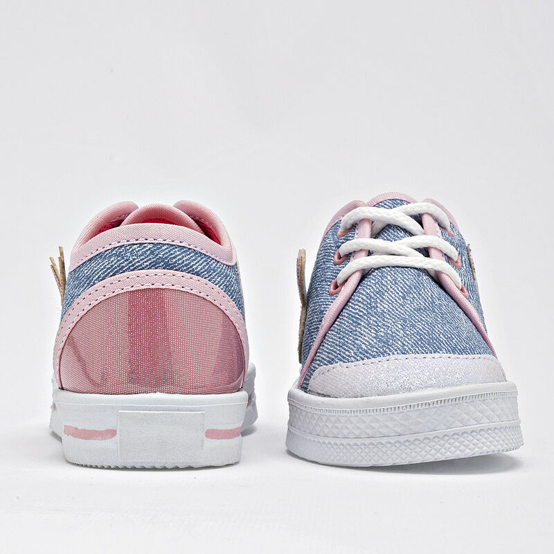 Chaparrin Tenis para beb&eacute; ni&ntilde;a. Azul rosa plata image number null