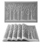 Juego de Manteles Aquila Individuales 6 piezas Árboles Plata