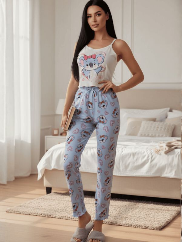 Conjunto Pijama Mujer Blusa Y Pantal&oacute;n Dama PIJ... image number null