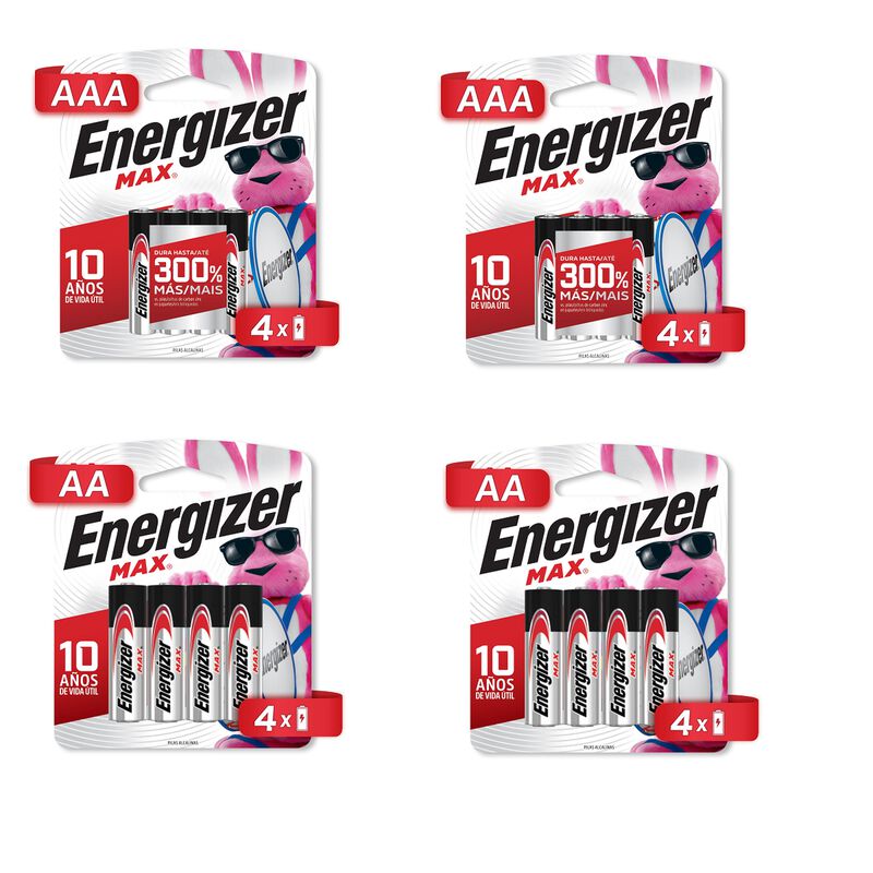 Combo Pila Energizer Max Alcalina 8 Pilas Aa Y ... image number null