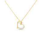 Dije De Corazon De Oro Amarillo 14k Con Cadena Y 12pts De Diamante