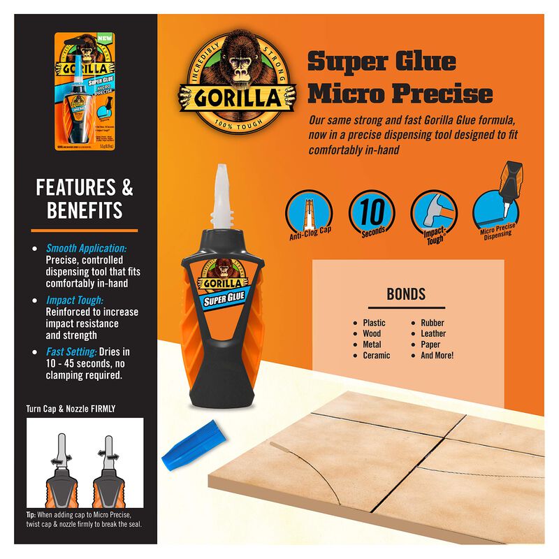 Super Glue Gorilla Micro Precise 5,5 G (paquete... image number null