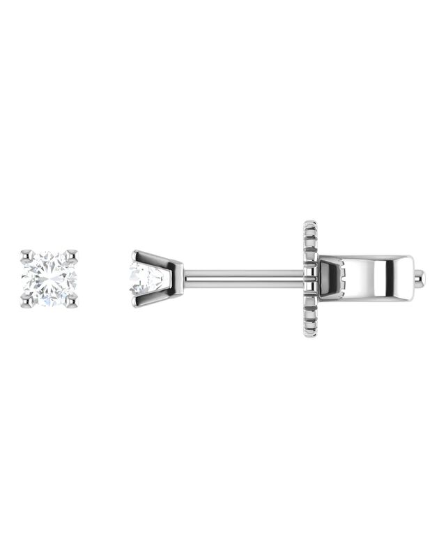 Broqueles De Oro Blanco 14k Con 10pts De Diaman... image number null