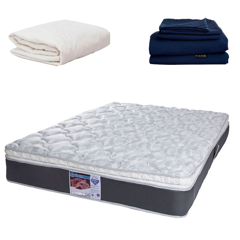 Colch&oacute;n Queen Size Spring Air Marte+S&aacute;banas Dic... image number null