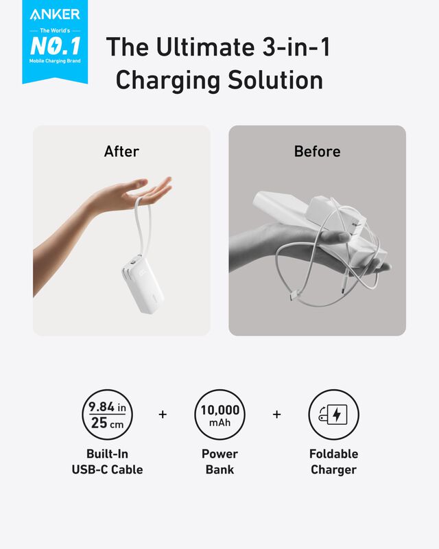 Power Bank Anker Nano 3 En 1 De 10.000 Mah Con ... image number null