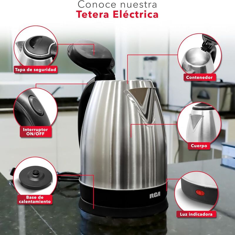 Tetera RCA De Acero Modelo RC-180GB01 image number null