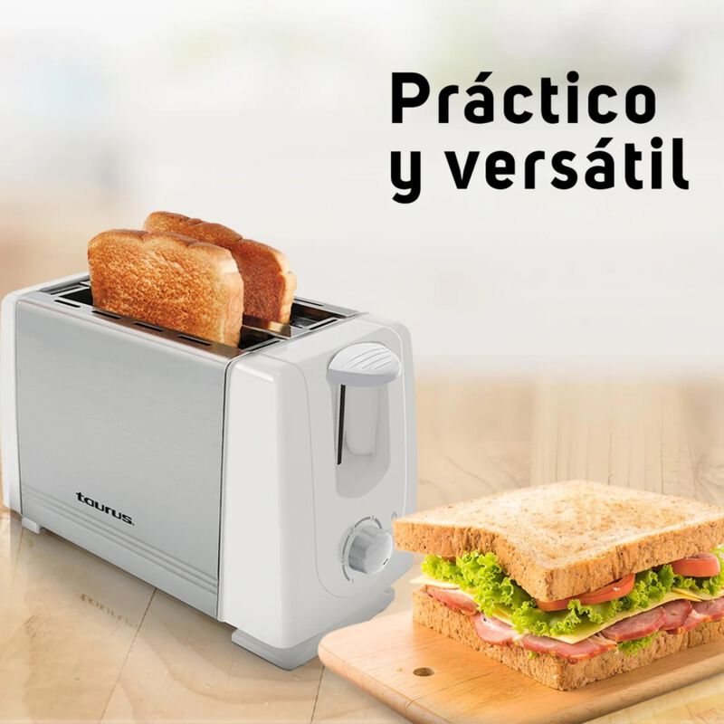 Tostador Tauros Leonis White 2 Panes 580 Watts ... image number null