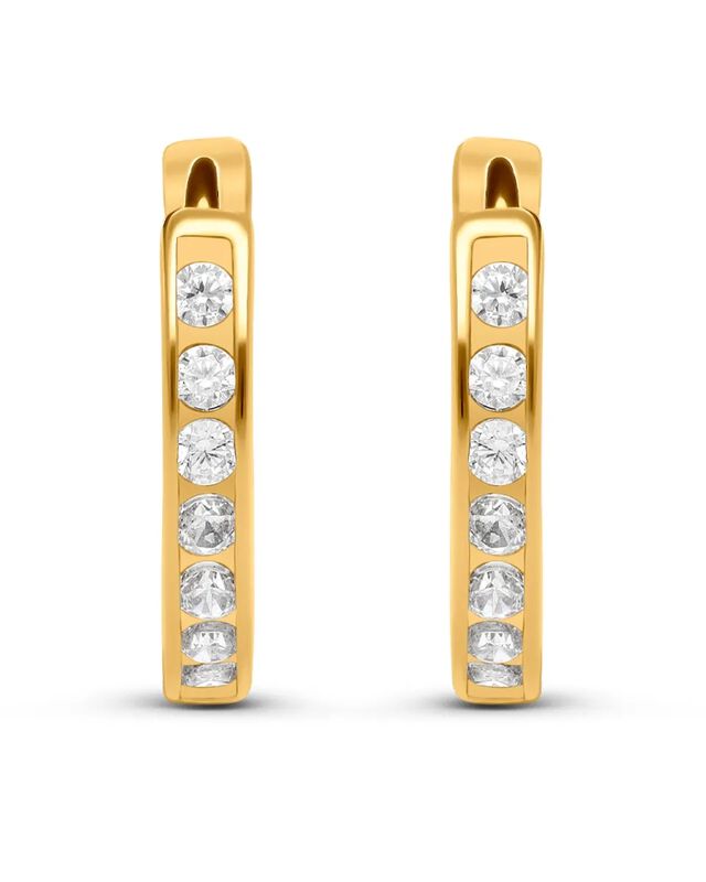 Arracadas De Oro Amarillo 14k Con Zirconias (10... image number null