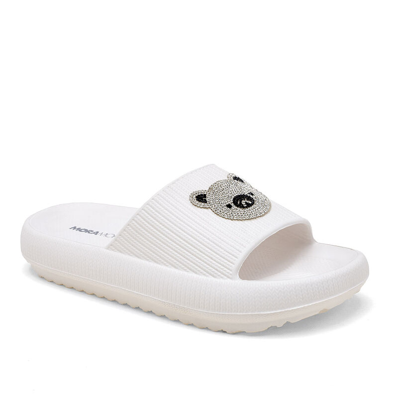 Moramora Sandalia para mujer blanco plata image number null