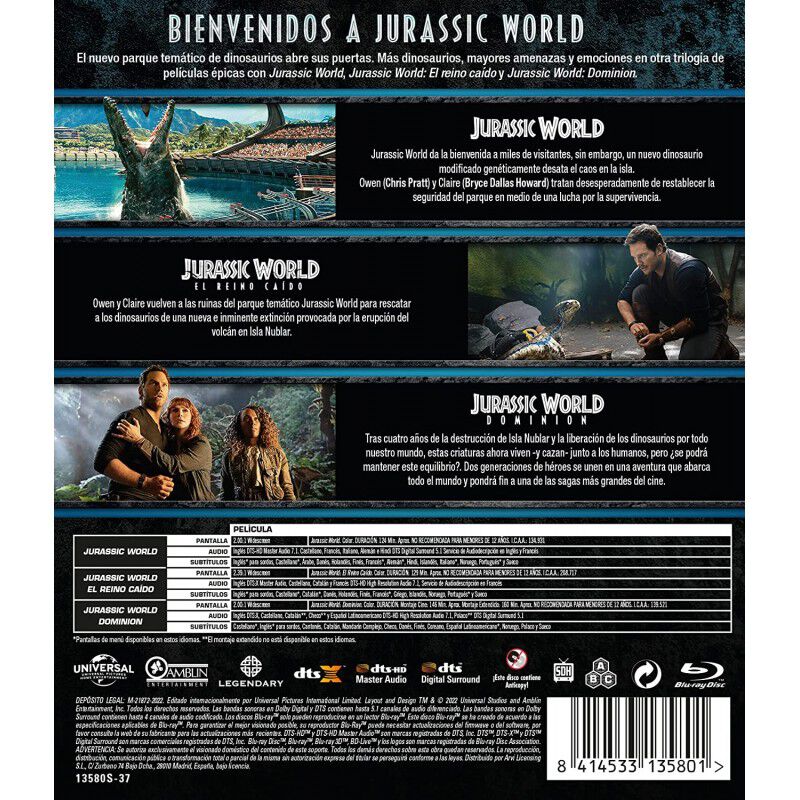 Jurassic World Pack 1-3 (Blu-ray) [Blu-ray] image number null