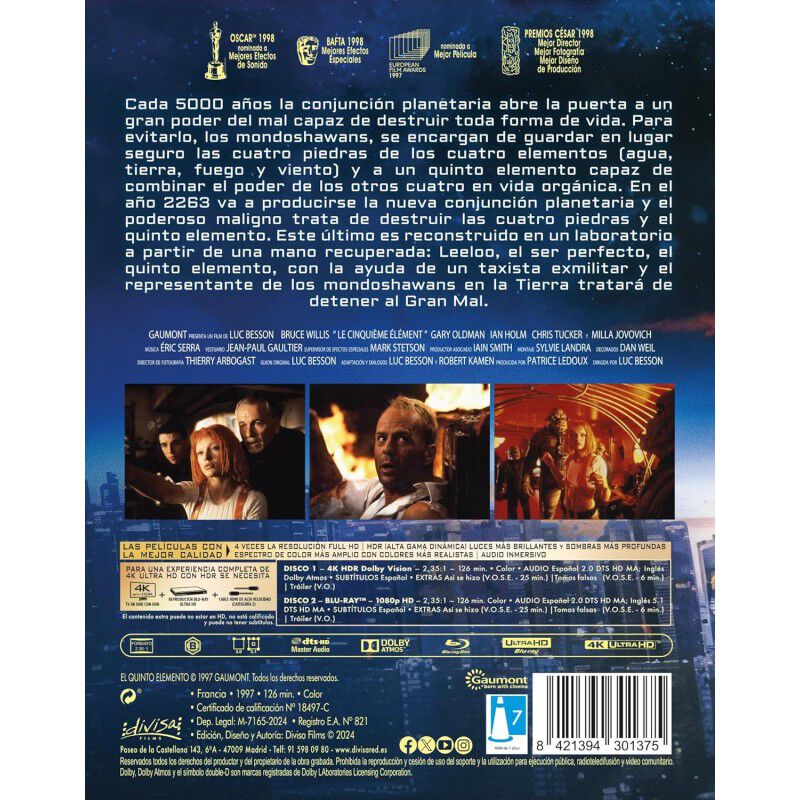 El Quinto Elemento [Blu-ray] (1997) The Fifth E... image number null