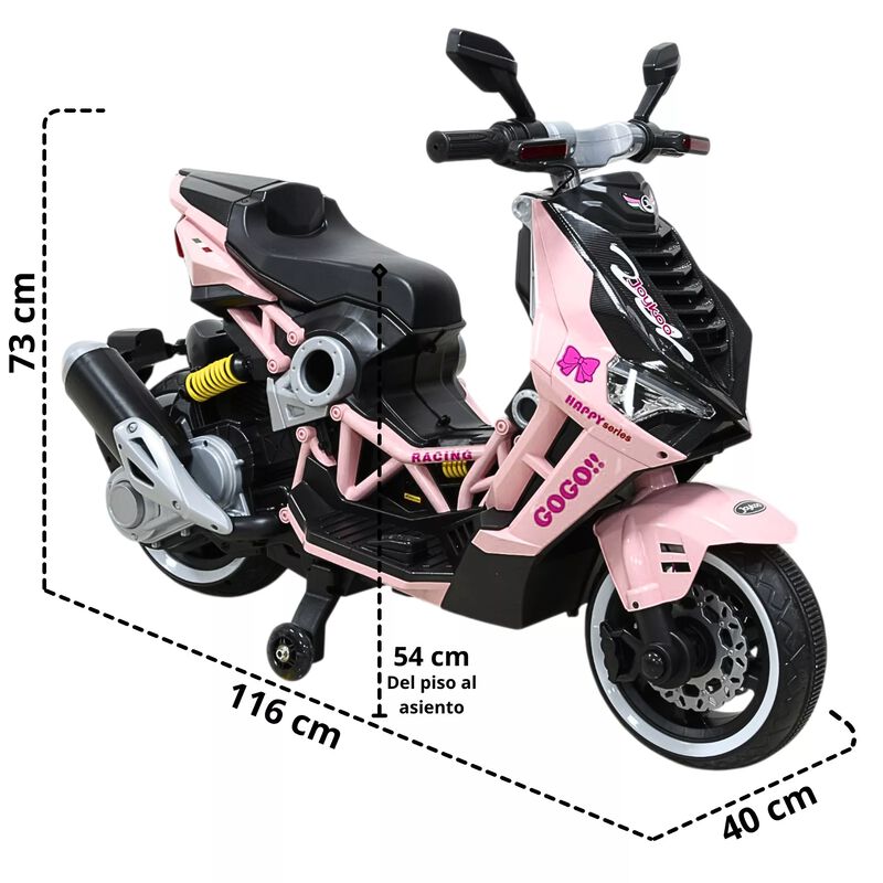 Motocicleta El&eacute;ctrica Montable Para Ni&ntilde;os Luces... image number null
