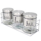 Juego de Recipientes Herm&eacute;ticos de Vidrio con Base