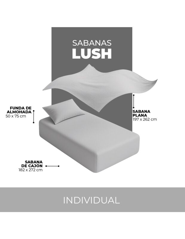 Juego de S&aacute;banas Lush 300 Hilos 100% Algod&oacute;n Gr... image number null