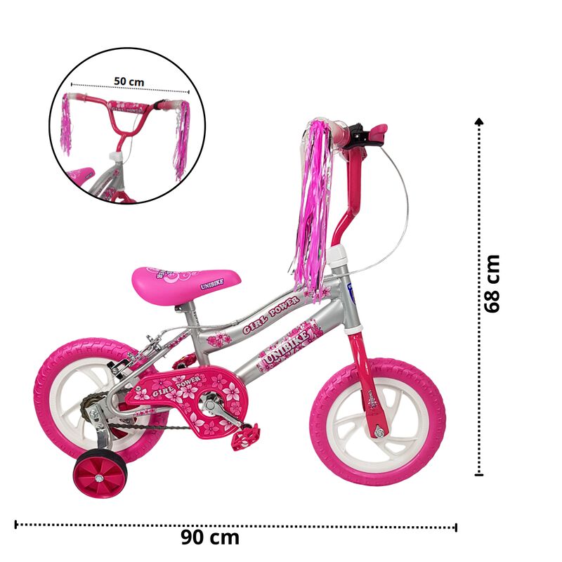 Bicicleta Infantil Ni&ntilde;as R12 Ruedas Auxiliares ... image number null