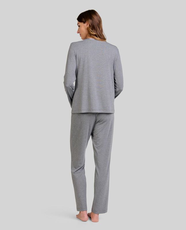 Pijama de Modal con Raso Gris image number null