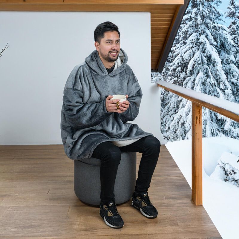 Pijama Adulto Unitalla Sudadera Cobija Gris Cla... image number null