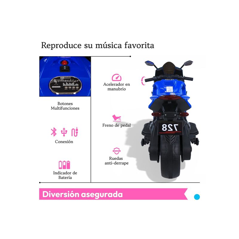 Motocicleta El&eacute;ctrica Montable Deportiva Nino T... image number null